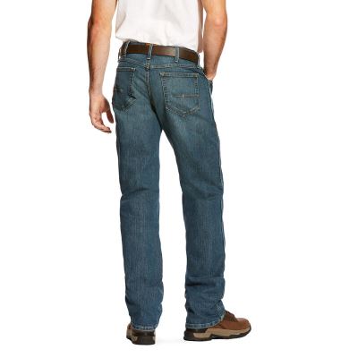 Ariat Work: Rebar M4 Low Rise DuraStretch Edge Boot Cut Pantalones Vaqueros Hombre - Azules (IOPLC58